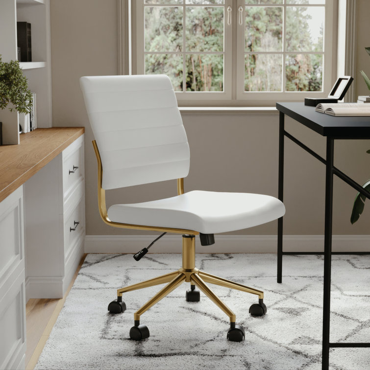 Gold and white desk chair hot sale